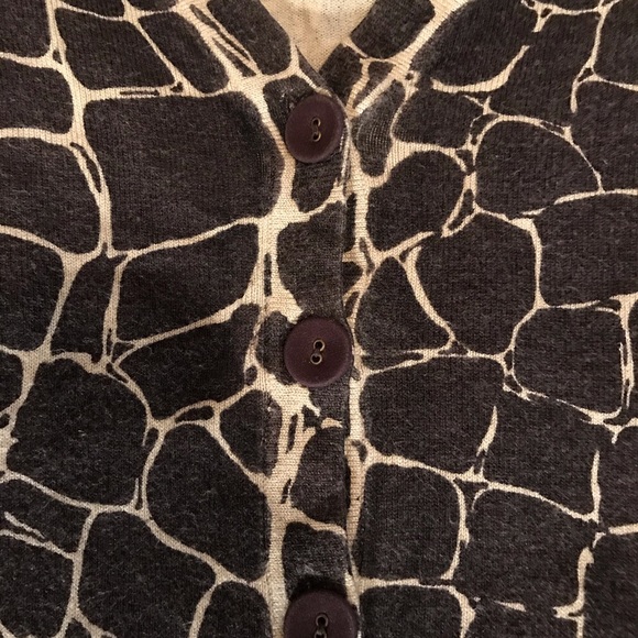 Merona Brown & Cream Reptile print cardigan. - Picture 3 of 3